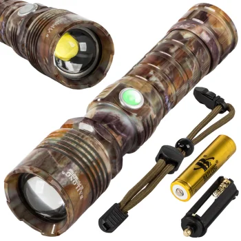 Taktiskā LED lukturis Bailong P515M ar CREE XHP160, USB uzlāde, zoom