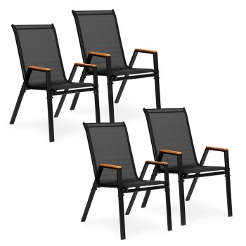 Комплект садовых стульев MultiGarden, 4 шт., черный