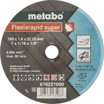 Griešanas disks Metabo Flexiarapid super 180x1.6x22.23 mm Inox