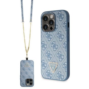 Guess iPhone 14 Pro Max vāciņš Crossbody 4G Metal Logo, zils