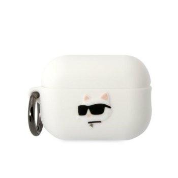 Чехол Karl Lagerfeld для AirPods Pro 2 Silicone Choupette Head 3D, белый