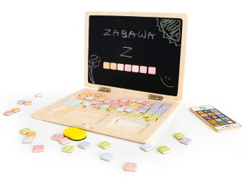 Koka izglītojošs klēpjdators ar magnētisko tāfeli ECOTOYS