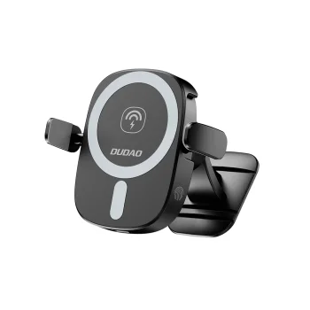 Dudao FW11 auto telefona turētājs ar 15W bezvadu lādētāju, melns