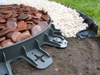 Plastmasas zāliena apmale, 800 x 80 x 45 mm, tumši zaļa