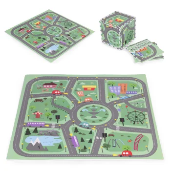 Детский коврик-пазл EVA Город 90,5x90,5 см 21 эл. ECOTOYS
