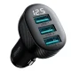 Joyroom JR-CCD03 Car Charger with Display, 3x USB-A, Black