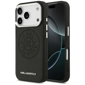 Karl Lagerfeld Point & Metal Logo MagSafe vāciņš priekš iPhone 17 Pro Max - melns | Phone Case Cover