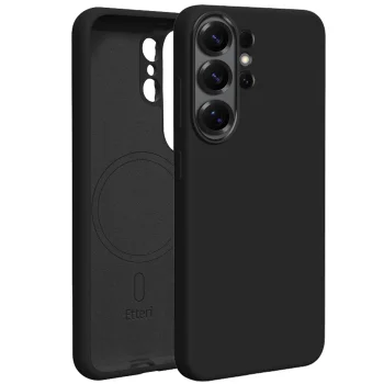 Силиконовый чехол Etteri Silicone Mag для Samsung Galaxy S26 Ultra, черный
