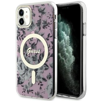 Чехол Guess для iPhone 11 / XR Flower MagSafe, розовый