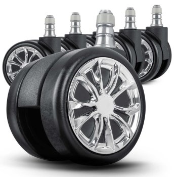 Gumijoti biroja krēsla ritenīši Sofotel, 5 gab., melni