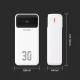 Внешний аккумулятор Dudao K15Max 30000mAh 22.5W с кабелями USB-C и Lightning, Белый