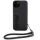 BMW iPhone 15 / 14 / 13 Case Signature Leather Wordmark Cord, Black