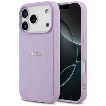 Guess Grained Ring MagSafe Phone Case Cover iPhone 17 Pro - Purple