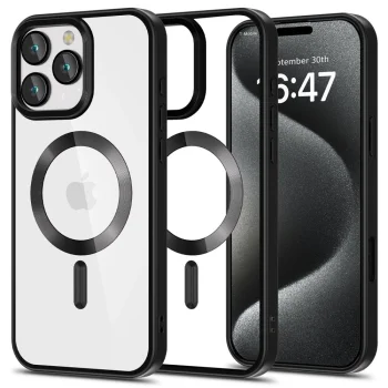 Apple iPhone 16 Pro 6.3'' Tech-Protect MagFlex MagSafe Case Cover, Clear with Black Frame | Telefona Vāciņš Maciņš...