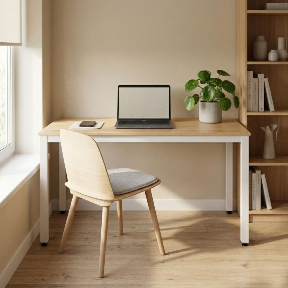 Ēdamgalds un datorgalds 120x60 cm ModernHome, gaišs ozols (1)