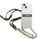 Чехол Guess для iPhone 13 mini 4G Brown Strap Gold Chain, прозрачный