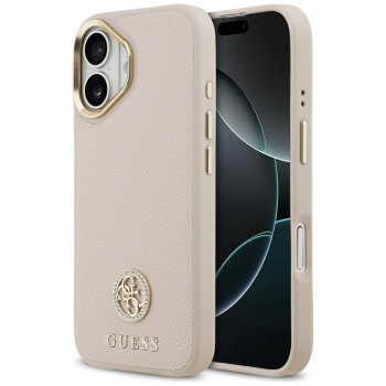Guess Grained Strass MagSafe Vāciņš iPhone 17 Telefonam - Rozā | Phone Case Cover
