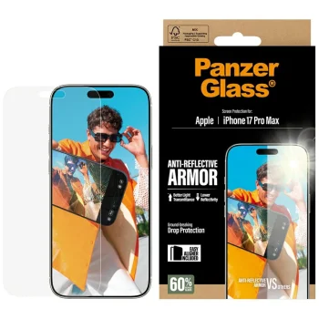 PanzerGlass Armor Anti-Reflective EasyAligner rūdītais stikls iPhone 17 Pro Max | Tempered Glass Screen Protector