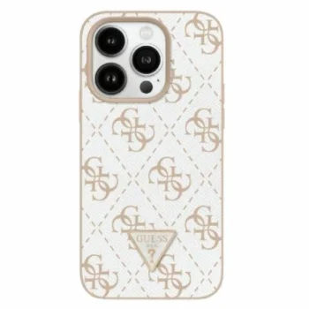 Guess Jauns 4G trīsstūra korpuss iPhone 16 Pro Max - Balts | New Triangle Case for White