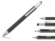 Multifunctional 6-in-1 Multi-Tool Pen with Screwdriver, Level, and Ruler, Black