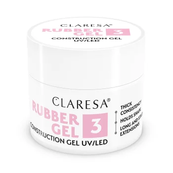 Claresa Rubber Gel 3 nagu modelēšanas želeja, vidēji vēsi rozā, 45g