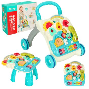 Interactive 4-in-1 Baby Walker and Educational Table Bibi-inn, blue
