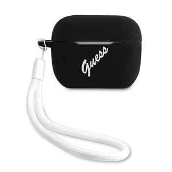 Чехол Guess Silicone Vintage для AirPods Pro, черно-белый