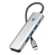 Tech-Protect HB01 5in1 USB-C centrmezgls, HDMI 4K 60Hz, PD 100W, USB 3.0, pelēks