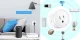 Tuya Wi-Fi viedā rozete ar RGB LED apgaismojumu, US spraudnis, balta