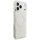 Чехол MagSafe Guess IML Flowers Electro Pearl Strap для iPhone 17 Pro Max — белый