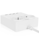Plakans pagarinātājs ar USB Huslog EMX-190124, 2 rozetes, 1.5m vads, balts