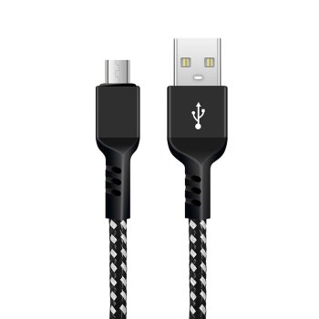 Maclean MCE473 microUSB kabelis, Fast Charge 2.4A, 1m, Melns