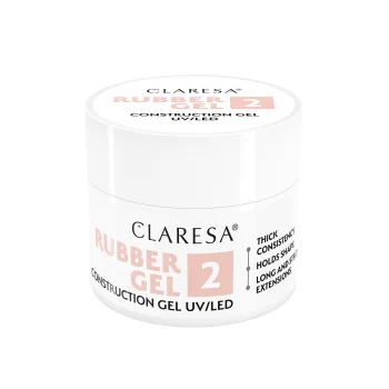 Claresa Rubber Gel 2 Modelējošais nagu želejs, Silts gaiši rozā, 12g