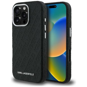 Karl Lagerfeld FW Stamped Karl MagSafe vāciņš iPhone 16 Pro Max, Melns