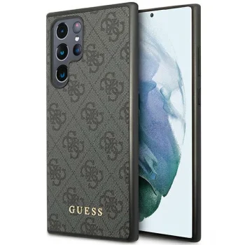 Guess Samsung Galaxy S24 Ultra vāciņš 4G Metal Gold Logo, melns