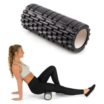 Masāžas Jogas Fitnesa Pilates Putu Rullis - 30x10cm, Melns| Foam Yoga Massage Roller