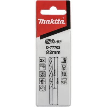 Сверла по металлу Makita D-77702 HSS-G 2,0 x 49 мм, 2 шт.