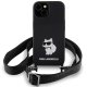 Karl Lagerfeld iPhone 15 vāciņš Crossbody Silicone Choupette, melns