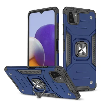 Wozinsky Ring Armor vāciņš Samsung Galaxy A22 4G ar gredzenu un statīvu, zils