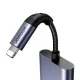 Audio pāreja Joyroom SY-L01 Lightning uz 3.5 mm un Lightning, melna