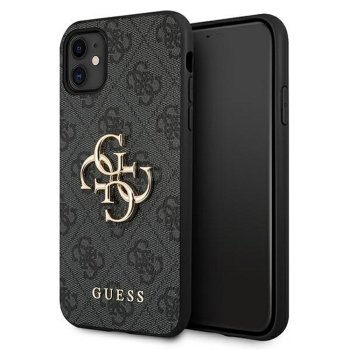 Guess GUHCP12M4GMGGR iPhone 12/12 Pro 6,1\" pelēks cietais futrālis 4G Big Metal Logo | grey hardcase