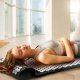 Acupressure Acupuncture Massage Mat and Pillow, Set (65 x 40cm, Blue)
