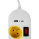 Сетевой фильтр Maclean MCE508 W, 4 розетки, USB-A/C, 1.5м, Белый