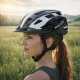 Ikonka Rallex velosipēdista ķivere, L (58-62 cm), melna/balta