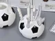 Football-Shaped Desk Organizer Pen Holder, 9 cm, Black