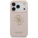 Чехол Guess для iPhone 17 Pro Grained Big 4G & Classic Logo, розовый