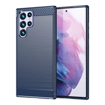 Силиконовый чехол Hurtel Carbon для Samsung Galaxy S23 Ultra синий