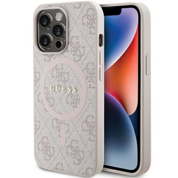 Apple iPhone 13 Pro 6.1'' Guess 4G Collection Leather Metal Logo MagSafe Case Cover, Pink