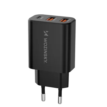 Сетевое зарядное устройство Wozinsky CWCUCB 30W USB-C / 2 x USB-A – чёрный