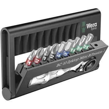 Uzgaļu un sprūdrata komplekts Wera Bit-Check 10 Zyklop Mini BiTorsion 1
